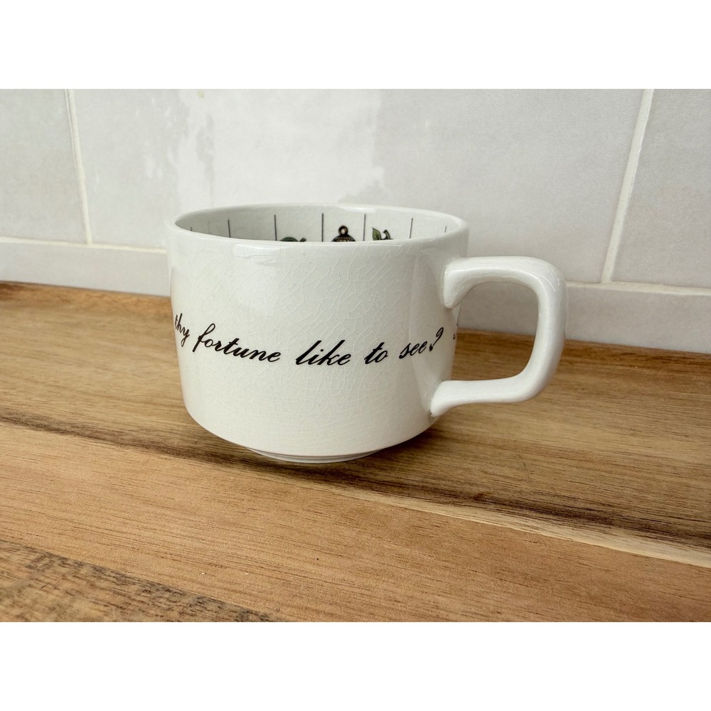 Jon Anton Taltos Fortune Telling Teacup Ironstone White Vintage Mystical Symbols - Picture 6 of 11